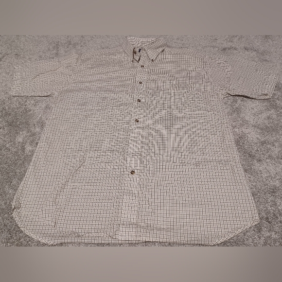 Vintage 90s Denver Hayes Plaid Button Up Short Sleeve Shirt 》Size: L - Picture 1 of 3